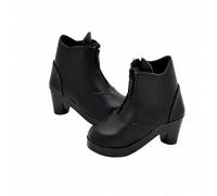 Chosertory Bottine Ppée 60 Cm Pratiques Bottines à Talon Bloc Confortables Chaussure Ppée à BT Rond pr Enfants, Jeu D'imagination, Noir