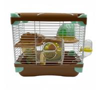 Chosertory Cage pour Hamster Sécurisé Fils Resserrés Accessoires Inclus Montée Simple Idéale pour Détente Petits Mammifères, Marron, 1-Couche 617