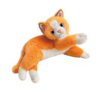Chosertory Chat Peluche Chat Peluche Allongée Coussin Doux Animal En Peluche Oreiller Tissu Moelleux Confortable Adapté pour Enfants Pièce de Vie, Orange