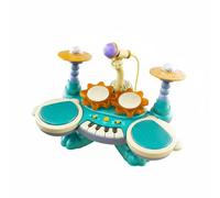 Chosertory Clavier D Apprentissage Enfants Clavier Piano Électronique Tambour Jouet Micro Jouet Percussif pour Enfants avec Disposition Polyvalente et Sons , Bleu Lac