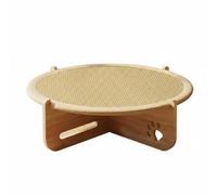 Chosertory Coussin Griffoir pour Chat Lit Lounger Surface Sisal Bois Structure Solide Compact Adaptée pour Chats Chiens Salon Maison Repos Détente, Grand 50cm, Tapis De Couchage Frais