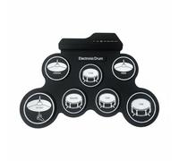 Chosertory Electronic Drum Pad Tapis de Batterie Électronique Pad de Pratique Tapis en Silicone Kit Numérique Enroulable pour Rangement Facile Multiples et, Noir