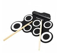 Chosertory Electronic Drum Pad Tapis de Batterie Électronique Pad de Pratique Tapis en Silicone Kit Numérique Enroulable pour Rangement Facile Multiples et, Blanc
