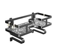 Chosertory Étagère de Toilette Organisateur Tablette Support Rangement Sécurisée Barre de Protection en Acrylique et Acier Carbone Adaptée Logement Collectif Salle d'eau, Black