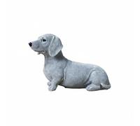 Chosertory Figurine Chien Teckel Figurine Statue Ornement Décor Résine Surface Texturée Silhouette Naturelle Élégante Adaptée au Salon Bureau Étagère Entrée, Marron