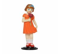 Chosertory Figurine de Poupée Japonaise Rétro Miniature de Accessoire Échelle 1/6 Thème Contes Internationaux Plastique Soigné Adaptée aux Étagères Bureaux Cadeau, Fille avec Fleurs