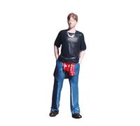 Chosertory Figurine Miniature Sujet de Collection Modèle Réduit 1/64 Personnage de Rue Accessoire de Maquette Robuste et Convenable pour Projets, Chemise Noire Homme
