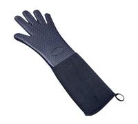 Chosertory Gants de Cuisine Extra Longs, Antidérapants, à Manches Longues, en Silicone Imperméable, Portables, Multifonctions et Isolants Thermiques. Convient Po, Noir