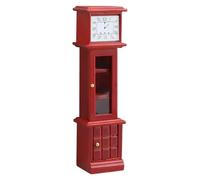 Chosertory Horloge Miniature Maison de Poupée Horloge sur Pied Pendule Maquette Accessoire Pièce Centrale en Bois de Bouleau Adaptée aux Boîtes de Pièces et Scènes Saisonnières
