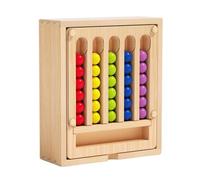 Chosertory Jeu de Perles en Bois Jeu Éducatif Tri Perles Boîte Tri Tamis Pince Enfant Exercices de Coordination Classement Couleurs Manipulation Sécurisée Bord