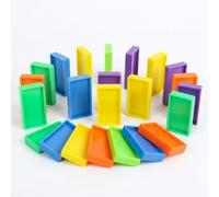 Chosertory Jeu de pour Enfants Stimulant en Plastique Résistant Augmente la Concentration la Persévérance Le Jeu Stratégique Organise des Compétitions Amusantes, Dominos 160 pièces en Sac