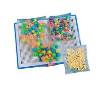 Chosertory Jeu éducatif de Puzzle à Picots en Forme de Champignons avec Lettres et Chiffres, Plateau Robuste et Panier Inclus. Idéal pour Les Garçons et Les Fill, 352 Pièces