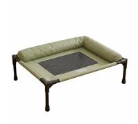 Chosertory Lit pour Animal Tissu Hamac Élevé Coussin Demi-Clos Filet Respirant Central Prévient Humidité et Surchauffe Conçu pour Chiens Chats Adapté Usage Intérieur Extérieur, Vert, L