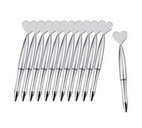 Chosertory Lot de 12 Stylos à Bille En Forme de Cœur pour La Saint-Valentin, pour écrire, Dessiner, Prendre Des Notes dans Un Carnet Ou Créer Des Cartes, Argent