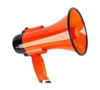 Chosertory Mégaphone Portatif avec Haut-Parleur et Fonction D'enregistrement, en Polypropylène, pour Marchés de Rue, Secours en Cas de Catastrophe Ou, Orange