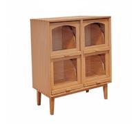 Chosertory Mini Armoire de Rangement Miniature Armoire Vitrine Étagère Bibliothèque en Bois avec en Verre et Quatre Niches pour Maison de Poupée Échelle1 12, Moderne