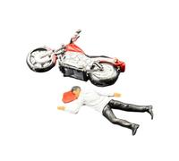 Chosertory Mini Figurine Personnage Miniature Figurine Accessoire de Micro Modèle Diorama en PP Résistant pour Amateur Adapté à Jouet, Moto Masculine