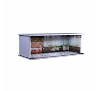 Chosertory Mini Garage Maquette Parking 1 64 Diorama Vitrine Voiture Miniature Scène Graffiti et Symboles PVC Acrylique pour Mettre en Valeur la Collection, Scène D Entrepôt Abandonné