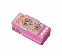 Chosertory Mini Trousse Scolaire Miniature Coffret Crayon Boîte à Stylos Accessoires Maquette avec Compartiments Intérieurs et Languette Frontale avec Règle, Rose