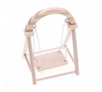 Chosertory Modèle Réduit Balançoire Compact Accessoire Décor Miniature Siège Rectangulaire Robuste pr Dioramas, Couleur Bois