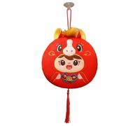 Chosertory Peluche Zodiaque Porte- Cheval en Peluche Figurine Doudou Mascotte Décor Design Célébratif Ton Rouge Lumineux, Cheval De La Réunion, 4 Pouces Environ 10-12 Cm