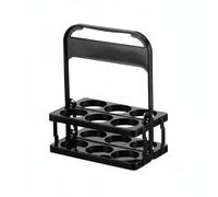 Chosertory Porte-Bouteilles Portable Support Bière Panier Pliable Plastique Ergonomique pour Transport de Boissons Adapté à Maison Réunion Bar, Noir, Noir, Petit 300 ML Environ
