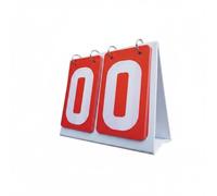 Chosertory PVC Scoreboard Tableau de Points Panneau de Score Compteur Manuel Indicateur de Score Cartes PVC à Grands Chiffres Lisibles Base Triangulaire Pliable, Rouge 2 Chiffres