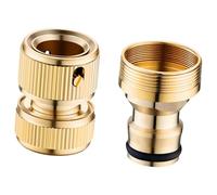 Chosertory Raccord Rapide d'eau, Adaptateur de Pression, Connecteur de Tuyau en Laiton, Pièce de Rechange étanche pour L'arrosage du Jardin et Le Nettoya, Style B