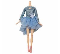 Chosertory Robe de Poupée Tenue Ensemble Vêtements Jupe Tulle Légère et Haut à Séquins Paillettes avec Col Ajouré Jupon Souple Tissu pour Jeu d'Imagination Habillage Cadeau Collection , I4