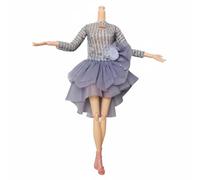 Chosertory Robe de Poupée Tenue Ensemble Vêtements Jupe Tulle Légère et Haut à Séquins Paillettes avec Col Ajouré Jupon Souple Tissu pour Jeu d'Imagination Habillage Cadeau Collection , I2