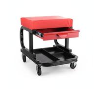 Chosertory Siège de Mécanicien Roulant Tabouret d'Atelier Chaise Roulante Tabouret Bas Mobile avec Assise Rembourrée Plateau Large pour Pièces Cadre Épais en, Tabouret D Atelier avec Tiroir