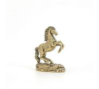 Chosertory Statue Cheval en Laiton Figurine Cheval Sculpture Cheval Ornement Équin Finition Vieillie aux Sombres Allure Cabrée Détaillée et Vive Format Petit