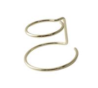 Chosertory Support Sphère Socle Présentoir Métal Base Globe Piédestal Cristal Artisanal Fer Structure Double Anneaux Adapté à Exposition Décoration, L Golden