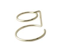 Chosertory Support Sphère Socle Présentoir Métal Base Globe Piédestal Cristal Artisanal Fer Structure Double Anneaux Adapté à Exposition Décoration, M Golden