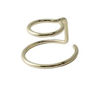 Chosertory Support Sphère Socle Présentoir Métal Base Globe Piédestal Cristal Artisanal Fer Structure Double Anneaux Adapté à Exposition Décoration, S Golden