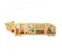Chosertory Tableau d'apprentissage pour Enfants Tableau d'exercice Panneau Mural Activités en Bois pour la Coordination Main-œil Exploration Sensorielle Adapté à, Ours De Noël 3.5kg