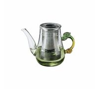 Chosertory Théière Industrielle en Verre Borosilicate Résistant à la Chaleur avec Infuseur Intégré Poignée Dragon Soufflée Bouche Anti-goutte Convient aux, 250ML, Grand Dragon Ventru