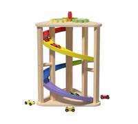 Chosertory Voiture à Glissière Enfant Jouet Rampe Bois Surface Lisse Arrêtes Arrondies Jeu de Mouvement Descente Rapide Apprend Cause et Conséquence Utile pour la Crèche Salle de Jeux Jardin d'Enfants