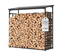 CHOSHOME Étagère en métal pour Bois de cheminée 185x70x185cm, rangement métallique XXL, abri de jardin Anthracite 3,3 SRM / 2,3 m³, toit métallique, galvanisé à chaud