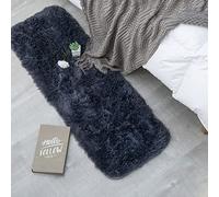 CHOSHOME Petit tapis rectangulaire doux au toucher pour chambre à coucher et cuisine - ne perd pas ses poils facile à nettoyer (gris, 101,6 x 304,8 cm)