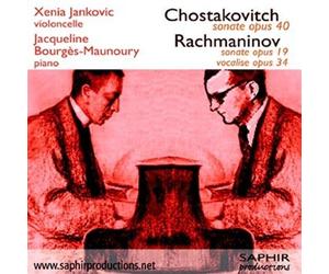 Chostakovitch, sonate opus 40; Rachmaninov, sonate opus 19 et vocalise opus 34