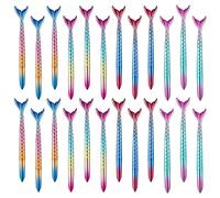Chostky Lot de 24 stylos à bille en forme de sirène - Encre gel - Set de stylos créatifs - Queue de poisson - Stylos à pointe dégradée - Stylos d'écriture sirène - Pour fournitures de bureau scolaire