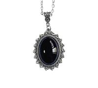 CHOUBAGUAI Collier gothique vintage avec pendentif camée noir pour femme, collier en cristal de sorcière, cadeau pour les amoureux