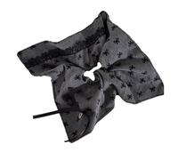 Chouchou 1pc noeud papillon en dentelle noire grise, boucle carrée, boucle de cheveux du gros intestin(1pc square)