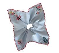Chouchou à cheveux à motif floral pour étudiantes et filles - Élastique - Bleu - Accessoire extensible confortable