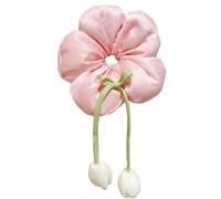 Chouchou à cheveux en forme de fleur 3D pour enfants en tissu extensible pour queue de cheval avec nœuds pour filles - Accessoires pour cheveux doux et élastiques