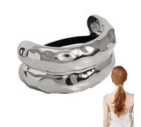 Chouchou à cheveux en métal - Support de queue de cheval - Élastique pour queue de cheval - Bandeau confortable - Design en métal pour anniversaire, Nouvel An, Noël