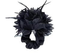 Chouchou à plumes avec grandes fleurs des années 1920, chouchou élastique pour filles