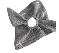 Chouchou bandana à carreaux épais surdimensionné pour femme