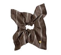 Chouchou carré élastique à cheveux avec motif et cœur doré rétro en tissu doux accessoire pour cheveux